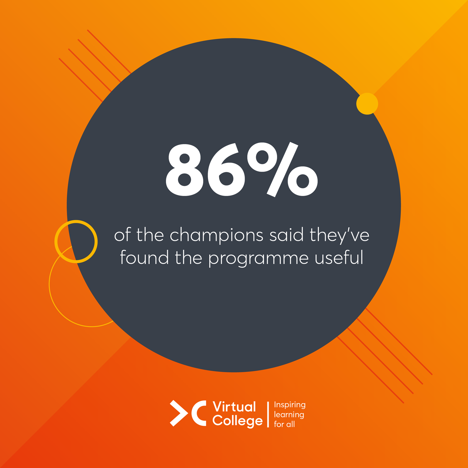 86% of the champions said they've found the programme useful