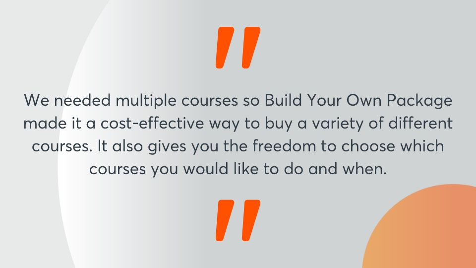 Build your own package customer quote