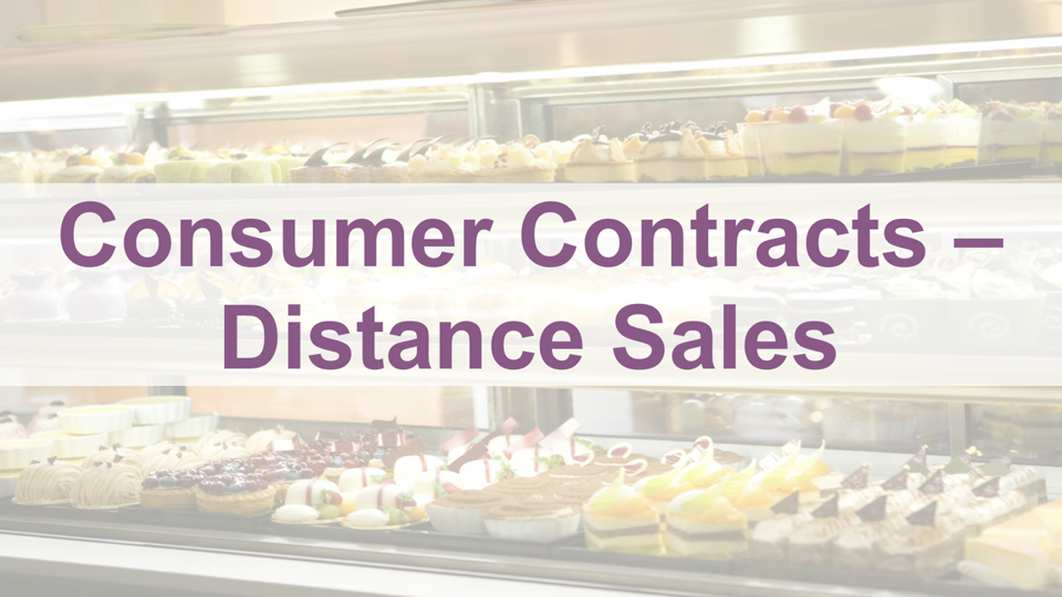 Consumer Contracts Distance Sales