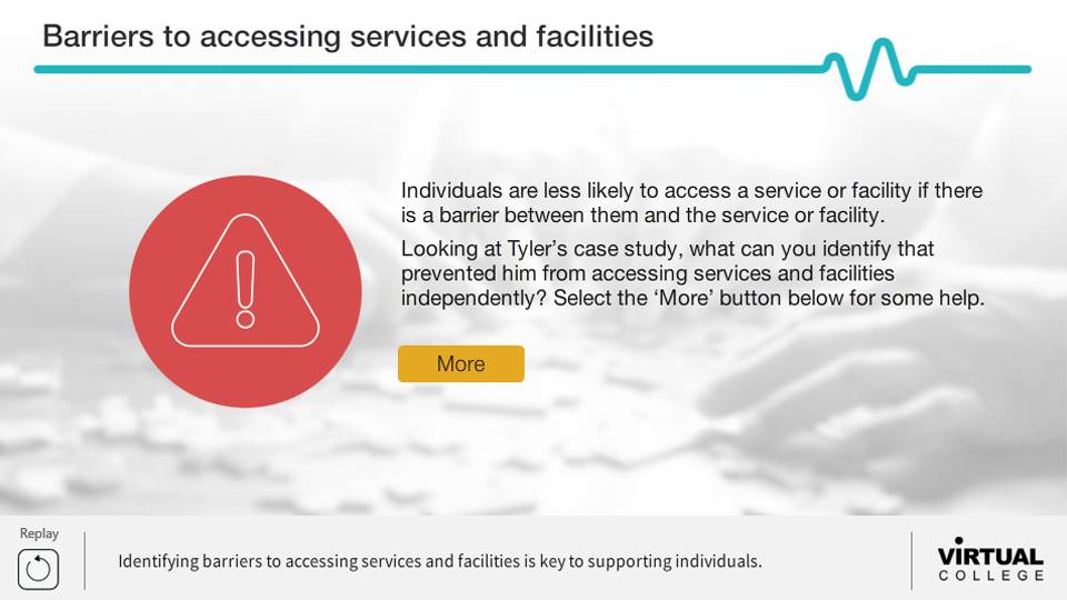 Supporting Individuals to Access and use services and facilities 